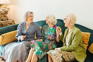 three ladies in senior community